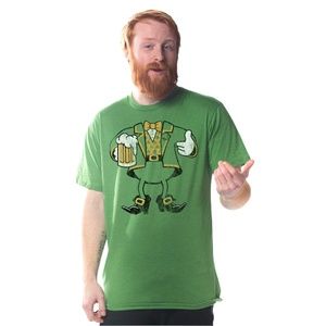SOLID THREADS GREEN LEPRECHAUN LOOK-A-LIKE SHORT SLEEVE T-SHIRT